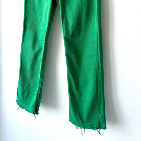 Zara High Rise Green Front Pocket Flare Leg Ankle Jeans Size 2 - Picture 3 of 8